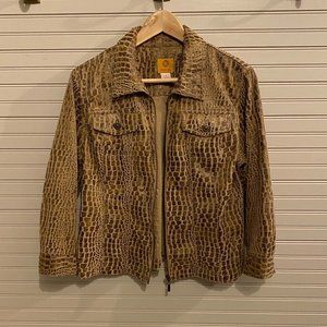 Ruby Rd Boho Tan Faux Leather Jacket Size 12